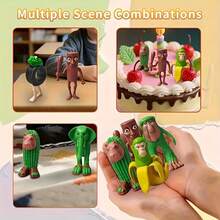 8 Italian Brainrot Tung Tung Tung Shan Hai Jing Themed Figure Statues, Suitable For Car/Desktop Decoration, Home Collection And Office Decoration, Game Peripheral Model Dolls, Interesting Art Deco Style Holiday Decorations