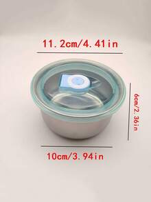 1pc Stainless Steel Round Sealed Fresh-Keeping Box, Portable Lunch Box For Outdoor Activities And Office Workers, Suitable For Steamed Eggs And Rice Separation,Kitchen,Christmas Gift,School Supplies