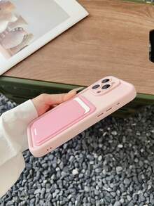 1 pieza Funda de teléfono de unicolor con acabado mate de dopamina, diseño simple y limpio, compatible con iPhone 16 Pro Max, versión internacional, no la versión nacional - Rosa - Ver 6