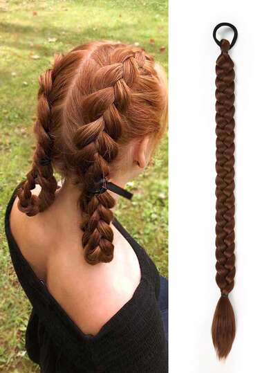 1 bộ tóc tết 16/24 inch phù hợp cho phụ nữ hàng ngày trong các ngày lễ và cosplay, tóc tết màu nâu gỉ sét, tóc tổng hợp thời trang, tóc nối móc, tóc nối chịu nhiệt độ cao, tóc nối dệt, tiện dụng và khéo léo, dùng cho tiệc cosplay ngày lễ hàng ngày và lễ hội âm nhạc Giáng sinh, quà tặng năm mới