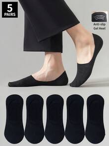 5双男士黑色乐福袜隐形袜低帮透气吸湿排汗袜适合夏季