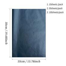 100/50 张 20 英寸 x 14 英寸黑色薄纸散装礼品袋包装纸 DIY 工艺品生日万圣节节日装饰纸 - 黑色 - 查看 3