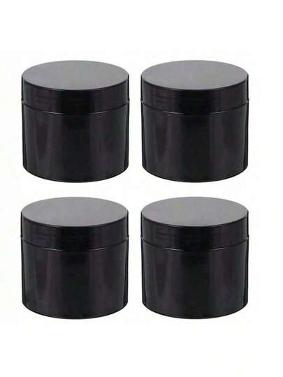 4pcs-Diameter 7 Centimeters,Black Plastic Jars With Lids, Cosmetic Containers Jars With Wide-Mouth For Slime, Beads, Rhinestones, Sequins Cosmetics, Lotion, Cream, Ointments And More ,There Are 8 Capacities To Choose From