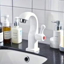 1 pieza Grifo de cocina de plástico moderno - Válvula de agua fría única, fácil instalación, diseño contemporáneo para fregadero o lavabo, diseño curvo