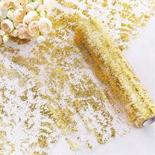 1pc Rose Gold Table Runner - Shimmery Mesh Runners For Wedding Bride Shower, Baby Shower, Christmas, Birthday Party - Multicolor - View 9