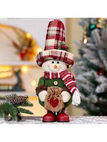 Neue Weihnachts-Teleskop-Puppen-Ornamente, Weihnachtsgeschenk, vintage karierter alter Mann Schneemann stehende Puppen-Ornamente - Verschiedenfarbig - Übersicht 12