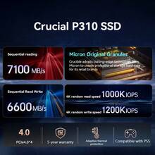 Crucial P310 SSD M.2 2280 PCIe Gen4 NVMe Internal SSD, Up To 7100 MB/S, Gaming For Laptop And Desktop PC, SSD Hard Drive, Gaming Pc Upgrade, Sleek Design, Highperformance Build, Pc Upgrade, Pc Builders - Black - View 4