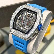 ONOLA JN302 Fashion Men's Barrel Shaped Mechanical Watch With Automatic Chain Hanging Hollow Tourbillon, Shining Decoration, Ideal Gift For Men