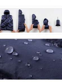 ZIAI 女士立领轻薄短款羽绒背心，多色休闲户外秋冬女式背心 - 卡其色 - 查看 10