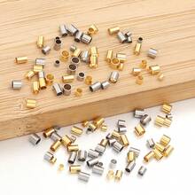 50/100 件不锈钢压接管、手链项链连接器配件、链条珠宝端连接珠、DIY 珠宝制作用品 - 定位管 - 查看 6