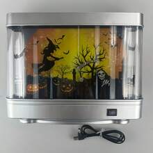 Halloween Desktop Decor Lamp, Halloween Atmosphere Decor Table Lamp, Room Decor Night Light, USB Powered