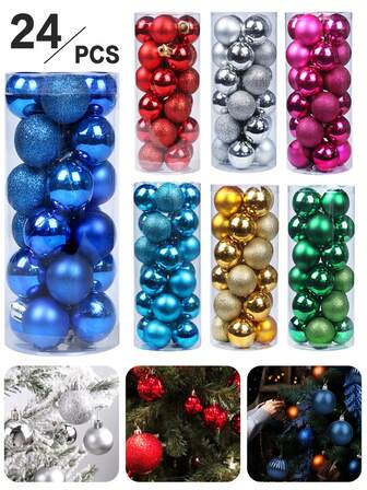 Palline di Natale multicolore da 3 cm, decorazioni appese in plastica infrangibile per feste, casa e decorazioni natalizie, albero di Natale artificiale, decorazione per interni natalizi
