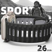 46mm/49mm/45mm/44mm/42mm 硅胶运动表带，兼容 Ultra 2/Ultra，适合男士 Series 1 2 3，防水表带适用于 Series 10 9 8 7 6 5 4 SE 3 2 1 - 黑色 - 查看 3