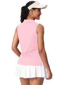 Women's Sleeveless Golf Shirts UPF 50+ Quickly Dry Tennis Polo Lightweight Sports Athletic Tank Tops - 淺粉色 - 查看 6