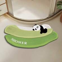 1/3件套浴室防滑吸水垫，熊猫图案硅胶垫，浴室套装，U型马桶垫，洗手盆吸水脚垫，2.5毫米厚浴室厨房装饰圣诞装饰厨房地毯 - 可愛貓熊 - 查看 3