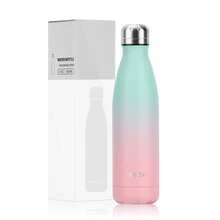 1 件 WATERSY 不锈钢保温水瓶，双层金属真空瓶，保冷 24 小时，保温 12 小时，金属运动水壶 500 毫升，适用于户外、工作、健身房、学校 - 彩色 - 查看 9