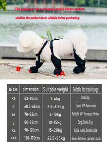 1双适合小型/中型宠物狗户外散步的防污、防尘、防虫、防滑鞋