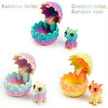 迷你卡通可爱龙鳞蛋（内有一只迷你飞龙） - 独特的家居装饰、汽车装饰，适用于复活节、万圣节、圣诞节、父亲节、母亲节装饰礼物、房间装饰、3D 印花动物（（眼睛样式随机）