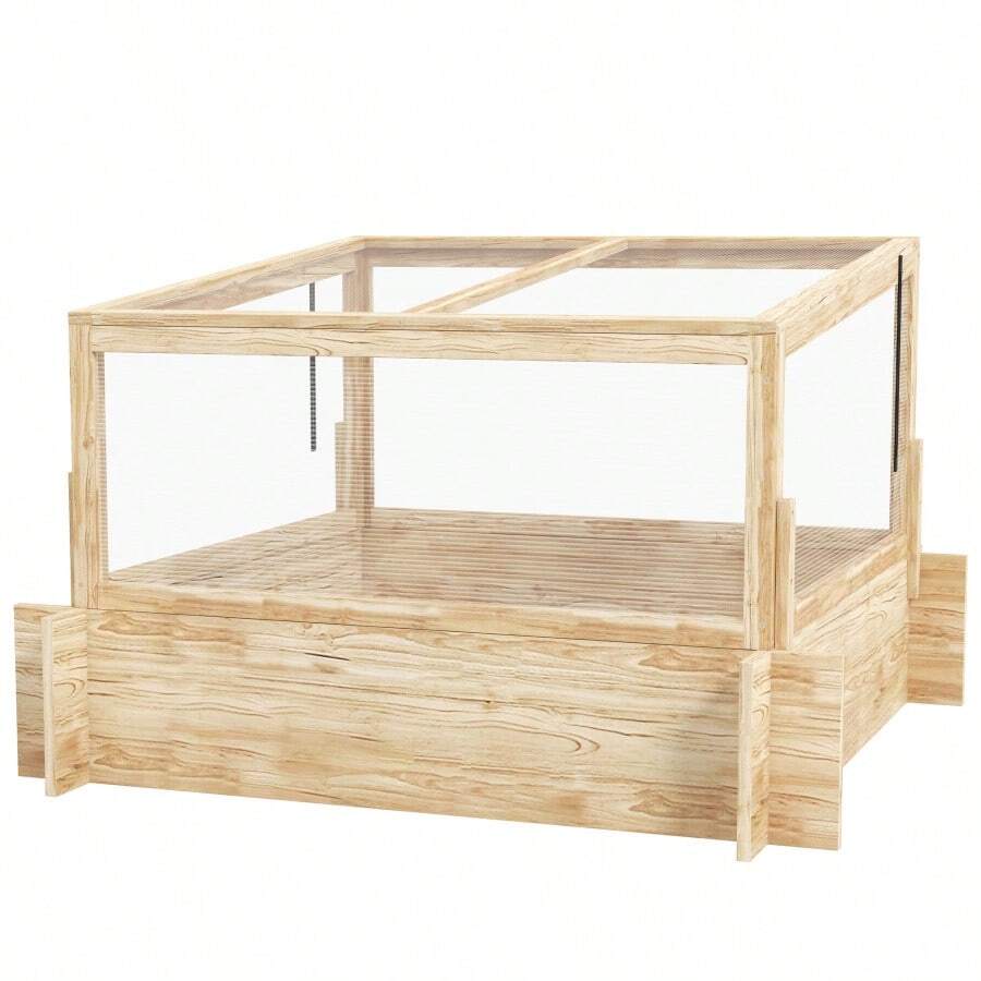 Outsunny 2In1 Wooden House Planter Box Natural - Natural Wood1 - View 1