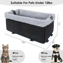 Dog Car Seat For Small Dogs, Center Console Dog Car Seat With Metal Frame &Amp; Double Protection Seat Belts, Pet Booster Seat With Safety Leash And Storage Pocket For Pets Dogs Cats, Grey - ColorA - 查看 6