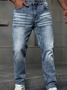 男士时尚创意弹力牛仔裤，经典时尚街头潮流弹力修身弹力男士紧身牛仔裤