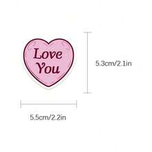 50 Cartoon Pink Valentine's Day Themed Stickers Cute Fresh Decorative Suitcase Guitar Helmet Waterproof Stickers, Halloween, Back To School Label Processing Stickers