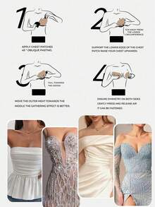 ZBEIAIR 1 Pair Women's Reusable Sticky Push-Up Bra, Invisible Strapless Adhesive Bra, Suitable For Wedding Gowns, Strapless And Backless Dresses