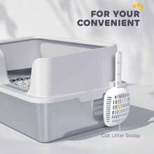 Stainless Steel Box With Detachable Rim, Scoop, Easy Cleaning, Odour - Resistant, 60x 40x 28 - LIGHT GREY + Stainless Steel - View 8