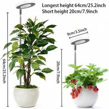 全光谱 LED 植物生长灯，室内植物 LED 生长灯，可调节植物生长照明，带 3 档定时器，全光谱，7 个亮度等级，USB 供电，非常适合幼苗和小型植物，室内植物生长灯