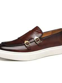 Business Casual Shoes For Men, With Lace-Up Design And Rubber Sole, Suitable For Daily Dress, Multifunctional Dress Shoes, Universal All Season. - 棕色 - 查看 10