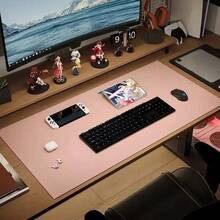 1 tấm lót bàn bảo vệ mắt, tấm lót văn phòng, tấm lót chuột lớn, giấy thấm da PU chống trượt, bàn máy tính xách tay, tấm lót bàn trang điểm làm móng, tấm lót bàn cà phê, tấm lót bàn trang điểm, khăn trải bàn cỡ lớn, tấm lót viết chống thấm nước cho văn phòng và gia đình, chống thấm nước - Hồng - Xem 3