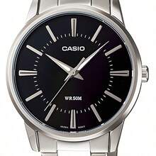 Casio 卡西欧男士商务石英表，不锈钢表带，黑色表盘，银色表链，优雅商务，精美腕表，送给他的礼物，男友/父亲，日常佩戴，生日、周年纪念日、情人节礼物 MTP-1303D-1A - 黑色 - 查看 9