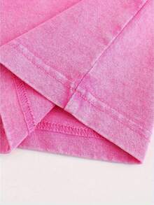 Letters Old Row Outdoor Neon Duck Double-Sided Printed Flowers Retro Street Style Basic T-Shirt