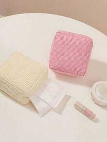 Borsa portaoggetti per assorbenti igienici di grande capacità, borsa impermeabile multifunzione portatile per assorbenti igienici, tamponi, cosmetici, monete, articoli essenziali, ritorno a scuola, regalo per la mamma, borsa cosmetica, borsa regalo per donne - Multicolore - Visualizzare 4