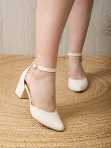 Women Heeled Sandals - Beige - View 3