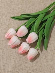 3pcs/8pcs/10pcs Artificial Tulip Flowers, Suitable For Indoor Decoration In Living Room, Bedroom, Office Desk, Outdoor Garden, Home Decor, Valentine's Day Gift, Birthday Gift, Graduation Gift