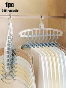 Multifunctional 360° Rotatable Space-Saving Perforated Clothes Hanger Clothes Drying Rack Storage Rack, Student Dormitory Home Space-Saving Spiral Plastic Clothes Hanger, 1 Storage 11 Clothes, Suitable For Home, Dorm And Travel - Foldable Pants, Shirts And Skirt Drying Rack,For Tidy Enthusiasts, Renters & Homeowners Seeking Efficient Closet Organization - Multicolor - View 1