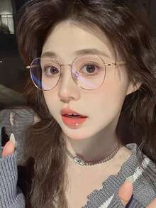 نظارة نسائية كاجوال دائرية بعدسات شفافة، متعددة الاستخدامات للتنقل والمكتب والكمبيوتر والهاتف وقراءة الكتب والألعاب، قطعتان