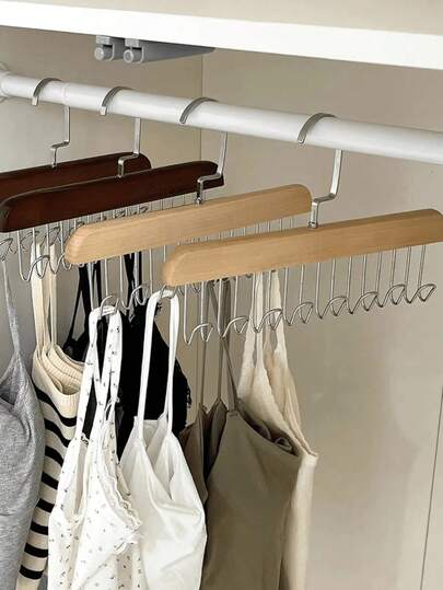 1 Móc Treo Bằng Gỗ Nguyên Khối Tám Móc Dùng Để Treo Dây Quần Áo, Áo Vest, Khăn Khăn, Vớ, Thắt Lưng, Mũ và Phụ Kiện - Giá Treo Tủ Quần Áo Bằng Gỗ Đa Chức Năng Với Lớp Hoàn Thiện Bền Chắc, Thiết Kế Tiết Kiệm, Dễ Dàng Gắn Tường Hoặc Ngăn Kéo, Móc Chắc Chắn, Trưng Bày Gọn Gàng, Lý Tưởng Cho Ký Túc Xá, Căn Hộ và Sử Dụng Tại Nhà