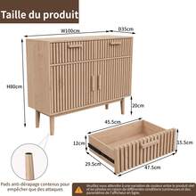 Mueble de cocina, cómoda con 4 puertas, aparador 100x35x80 cm, cómoda estrecha, aparador, mueble para salón dormitorio