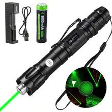 1pc Powerful 532nm Green Laser Pointer Pen With Star Cap, Portable Handheld Flashlight With USB Charger And 18650 Battery For Outdoor Camping Hiking/Presentation/Teaching Demonstration