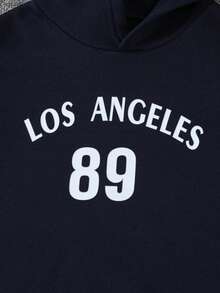 3pcs/Set Boys' Casual Autumn/Winter Letter & Number Print Hooded Sweatshirts, Warm & Fashionable