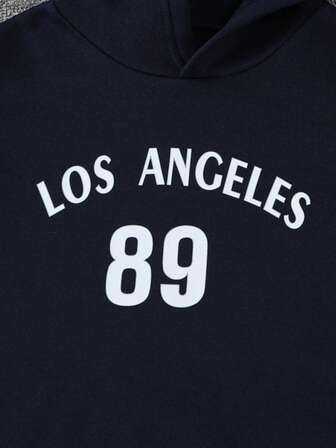 3 st/set pojkar casual höst/vinter huvtröjor med bokstäver och siffror, varma och moderiktiga