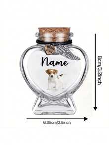 1pc Custom Pet Hair Memorial Bottle, Custom Pet Fur Hair Memorial Keepsake Jar,Pet Fur Keepsake, Pet Hair Memento, Pet Memorial Urn Box For Ashes, Heart Bottle Pet Loss Dog Cat Memorial Gifts - Multicolor - View 9