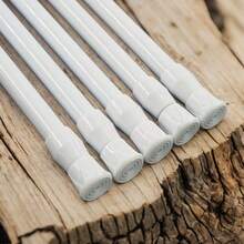 2pcs Adjustable Tension Curtain Rods, Heavy Duty Expandable Rods For Shower, Closet, Window, Towel Rack - Steel And Plastic Home Accessories,Bedroom Room Decor,Back To School - White - View 5