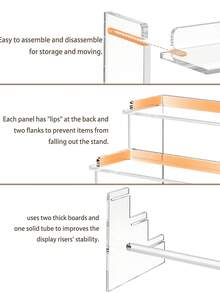 1pc Acrylic Cosmetic Storage Rack, Perfume, Skincare, Cosmetics Staircase Display Rack Multi-Layer Cosmetic Storage Rack, Perfume Display Rack, Cosmetic Beauty Tools Display Rack, Reinforced Thickened Trapezoidal Display Rack, Suitable For Living Room, Bathroom, Bedroom, Home Decoration