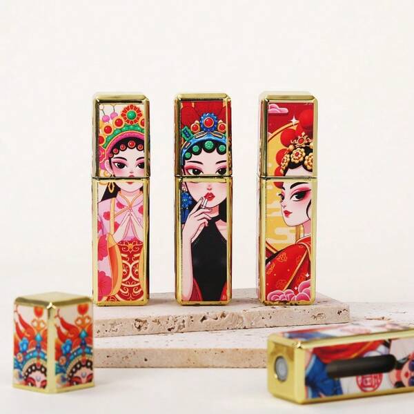 Elegant Chinese Peking Opera Princess Perfume Spray Bottle, 5ml Portable Refillable Atomizer For Travel