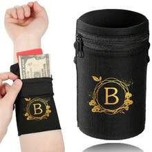 Carteira de pulso leve e moderna com estampa de letras, ideal para viagens, caminhadas, corridas, ciclismo e ioga. Comporta dinheiro, chaves, cartões e documentos de identidade - um item indispensável para o Natal.