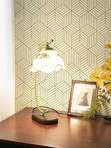 1 rouleau de papier peint adhésif or et beige, papier contact géométrique à rayures hexagonales, papier peint amovible et auto-adhésif, papier vinyle imperméable pour armoires, étagères, tiroirs, rénovation de chambre, stickers muraux, décoration murale, décoration d'intérieur