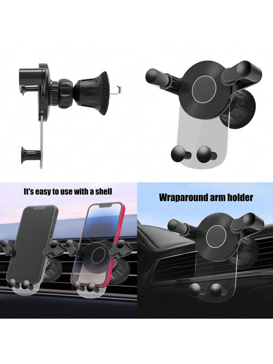 重力汽车出风口手机支架，通用型拥抱式车载手机支架